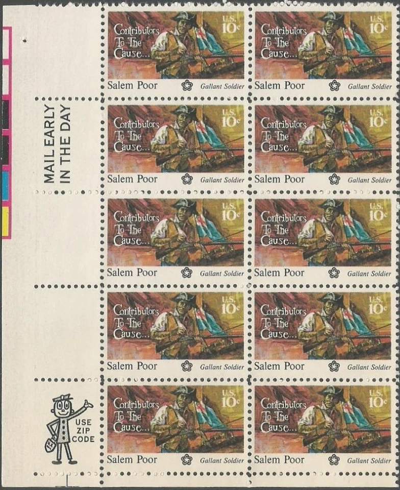 Mail Early/Zip Block of 10 - Scott 1560 - 10 cent - Salem Poor - 1975 - MNH - Image 1 of 1