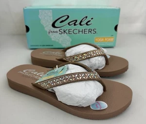 Women's 9 Cali from Skechers Comfort Yoga Foam Sandals Made You Blush Mocha - Picture 1 of 14