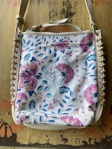 LUCKY BRAND FLORAL Canvas&Leather SMALL CROSSBODY NEW W/O Bag Charm - Picture 1 of 16