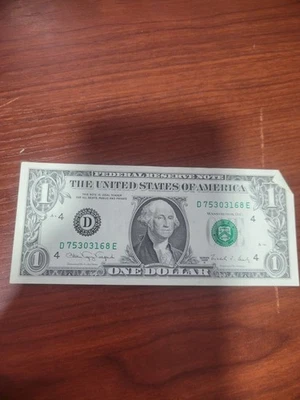 1988A One 1 Dollar Federal Reserve Note US - D75303168E - Image 1 of 4