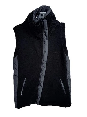 Chaleco de lana Eileen Fisher Merino para mujer XS sin mangas acolchado negro Foto 1 de 4