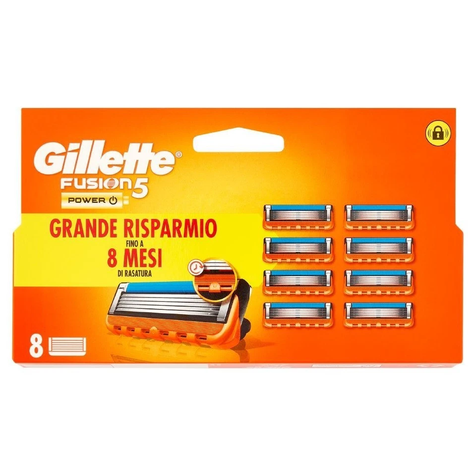 Gillette FUSION POWER Confezione 8 Ricariche serie: Fusion5 ORIGINALI NUOVE