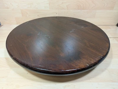 Tapa de madera Ethan Allen original vintage 1970 20" Lazy Susan resistente resistente Foto 1 de 4