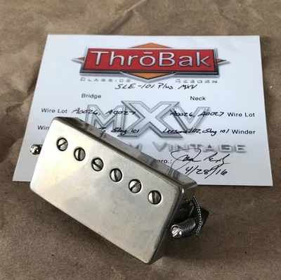 Throbak SLE 101 Plus MXV cuello humbucker, níquel envejecido, 2016, envío gratuito a EE. UU. Foto 1 de 4
