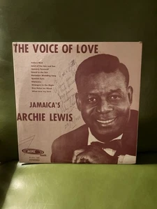 Archie Lewis-The Voice Of Love LP Vinyl Jamaica White Label VG+ Signed - Foto 1 di 4