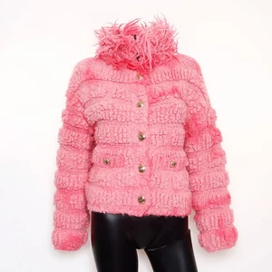 CHANEL Alpaca Wool COCO Button Size:36 Jacket  pink  WS15075 - Picture 1 of 11