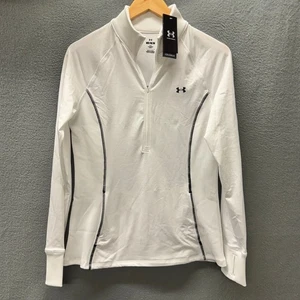 Under armour Laufshirt Damen Medium weiß Train ColdGear 1/2 Zip NEU - Bild 1 von 13