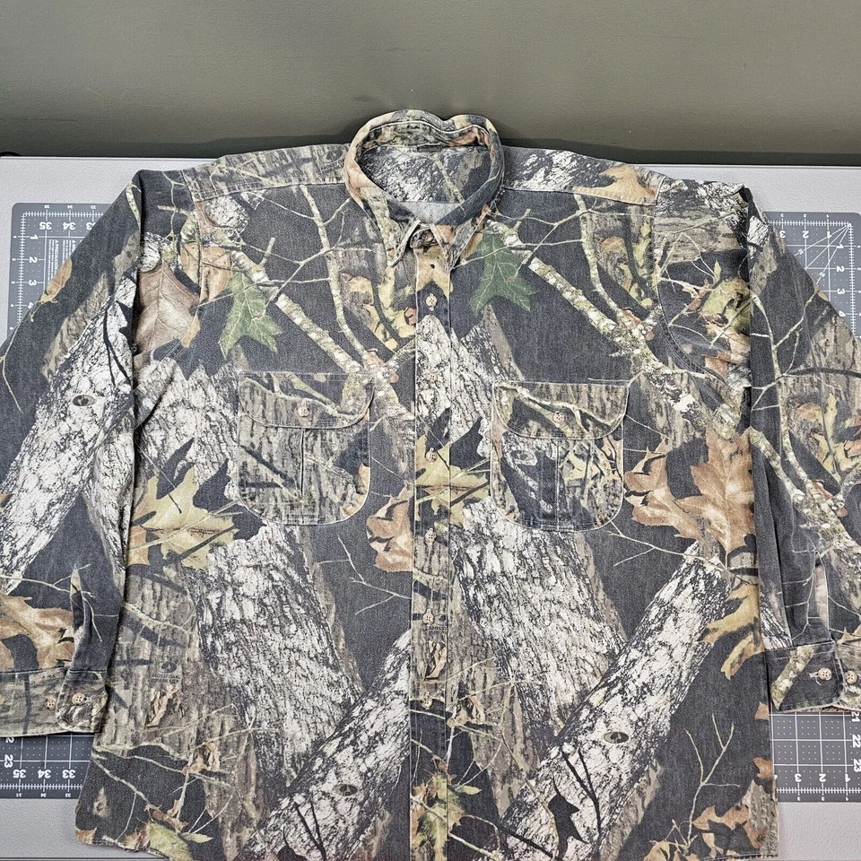 Vintage Mossy Oak Shirt XXL Camo Outdoors USA Made Break Up Realtree Hunting 90s - Image 1 of 4