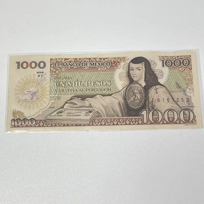 1985 Banco De Mexico 1000 Pesos Juana De AsBaje J6167252 Plaza De Santo Domingo - Image 1 of 4