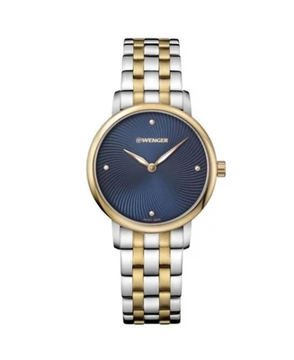 WENGER Relógio Feminino Analógico Quartzo Casual Vestido Clássico Mostrador Azul Impermeável Redondo - Imagem 1 de 4