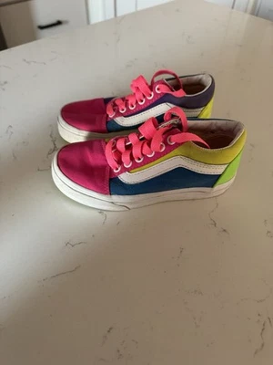 Zapatillas deportivas Vans Old Skool bloque de color neón-rosa/púrpura/amarillo- talla niños 12 Foto 1 de 4