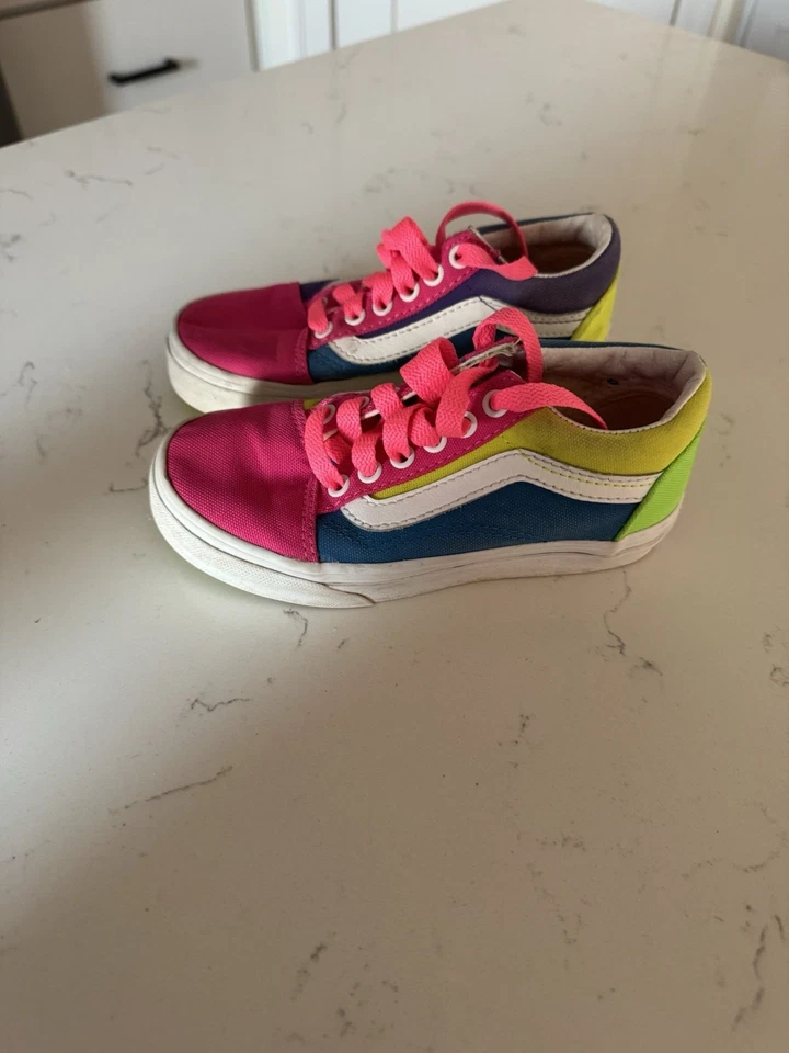 Zapatillas deportivas Vans Old Skool bloque de color neón-rosa/púrpura/amarillo- talla niños 12 Foto 1 de 4