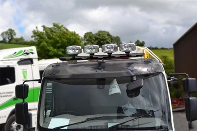 Barra de techo de acero inoxidable negra A + LEDs x5 para accesorios de camiones Isuzu NPR Foto 1 de 4