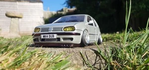 1/24 Scale Fully Custom Modified Diecast Mk4 Golf One Off Burago Not 1/18 - Picture 1 of 17