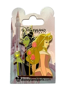 Disney Pin Maleficent and  Aurora  Disneyland Paris Sleeping Beauty - Picture 1 of 1