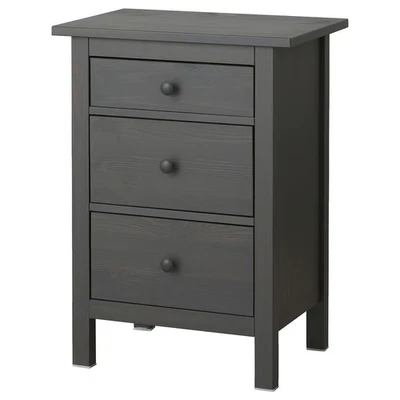 IKEA HEMNES 3-drawer chest, dark gray stained, 22-7/8" x 31-1/8" - 2 available! - Image 1 of 4