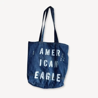 Bolso de Mano Denim Marca American Eagle Escuela Reutilizable Compras Foto 1 de 4