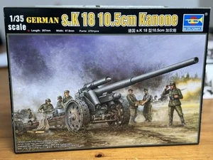 Trumpeter Modellbausatz 02305 German s.K. 18 10,5cm mit Metallkanone 1:35 Neu - Bild 1 von 2