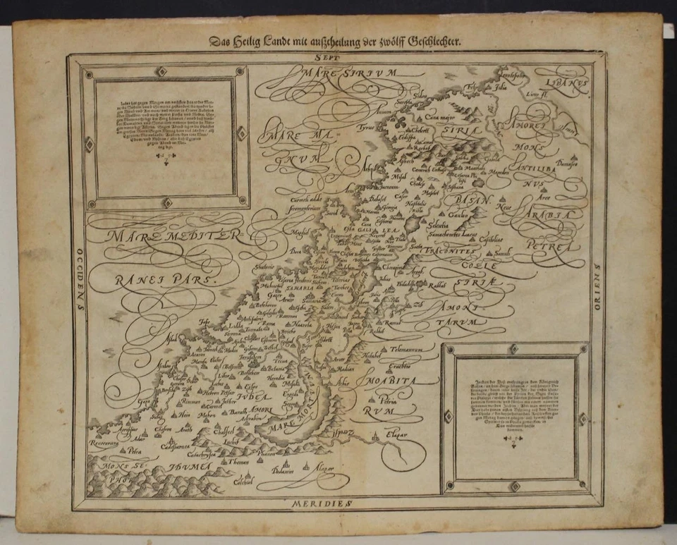 ISRAEL TIERRA SANTA PALESTINA 1588 MÜNSTER INUSUAL MAPA ANTIGUO EDICIÓN ALEMANA Foto 1 de 1