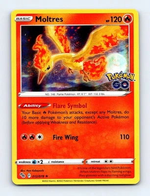 Moltres Holo Rare Pokemon GO 012/078 NM/LP - Image 1 of 2