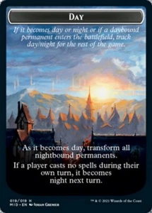 DAY // NIGHT TOKEN x4 mtg NM Innistrad: Midnight Hunt 4 Token - Picture 1 of 2