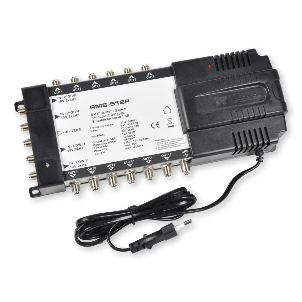 Interruptor múltiple Rogetech 5x12 RMS-512P para 1x satélite y hasta 12 participantes - Imagen 1 de 1