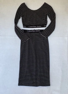 CALVIN KLEIN Skirt Set Women’s Medium Body Con Stripe 0122 - Picture 1 of 10