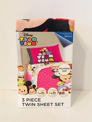 Disney Tsum Tsum 3 Piece Twin Sheet Set Bedding Olaf Tigger Minnie Mickey Mouse - Image 1 of 4