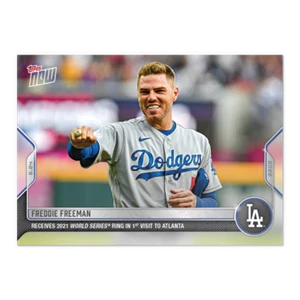 2022 TOPPS NOW #404 FREDDIE FREEMAN - RECEIVES 2021 WORLD SERIES RING IN ATLANTA - Picture 1 of 2