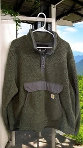 Carhartt Relaxed Fit Fleece Pullover Big Pocket Model J4991 Green Xl - Picture 1 of 4