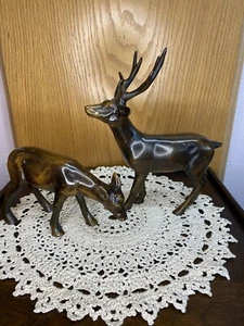 Otagiri Deer Figures ~ Mercantile Company OMC ~ Japanese ~ Metal ~ RARE - Picture 1 of 12