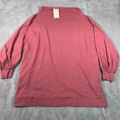 Easel Tunic Dolman Long Sleeve Women's Red Top Size M Casual Solid NEW - Image 1 of 4