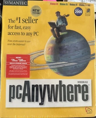Symantec pcANYWHERE 9.0 Computer Software New Factory SEALED 2000 - Image 1 of 4