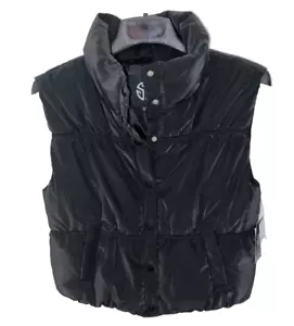 Forever 21 Puffer Vest Women’s XL Stitch Fusion Black Snap Closure NWT - Picture 1 of 8