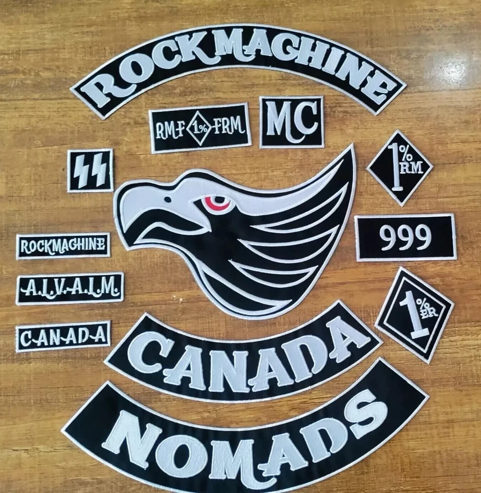 Original Rock Machine Motorcycle Embroidery Biker Badge Large Size Patch For Ful - Image 1 of 2