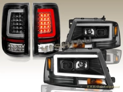 FAROS PROYECTORES LED FORD F150 2004-2008 BARRA C + LUCES TRASERAS LED NEGRAS Foto 1 de 4