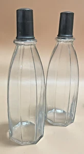 Pair Nineteenth Century Bar Decanters with Pewter Shot Glasses - Picture 1 of 12