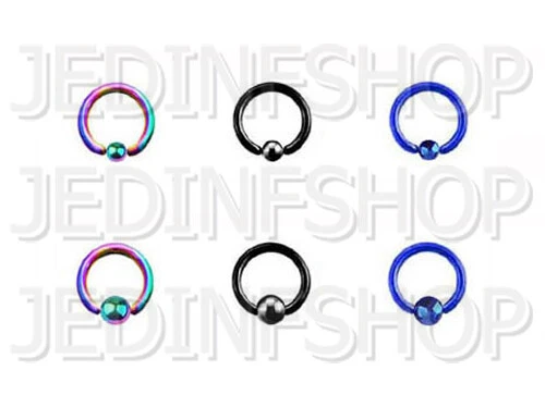 Anillo de cuentas cautivas de aro BCR CBR | 2,0 mm (12 g) - 10 mm | Titanio anodizado Foto 1 de 1