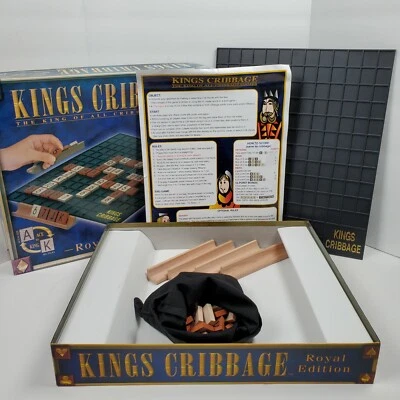 Kings Cribbage: Royal Edition, Rotating Board, 104 Tiles, Holders & Bag COMPLETE - Image 1 of 4