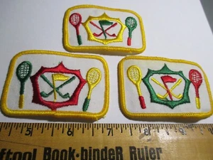 3 Parches Deportivos Hockey Tenis Golf Nuevo de Colección Original Años 80 - Imagen 1 de 5
