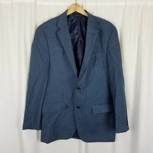 Vintage Andrew Fezza Macys Vegan Worsted Wool Sport Coat Jacket Blazer Mens 40L - Picture 1 of 8
