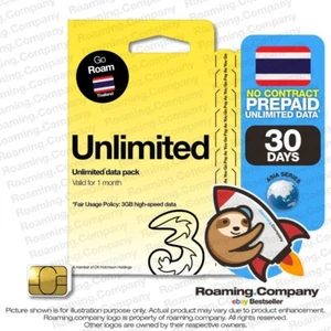 🚀 Thailand UNLIMITED DATA Prepaid Travel SIM Roaming Hotspot 3GB4G - Picture 1 of 6