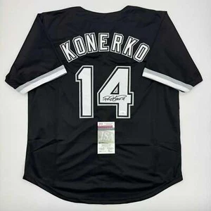 Autographed/Signed Paul Konerko Chicago Black Baseball Jersey JSA COA - Picture 1 of 4