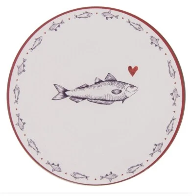 Platzteller Platzset Teller Unterteller Maritim 33cm Fisch Clayre & Eef - Bild 1 von 2