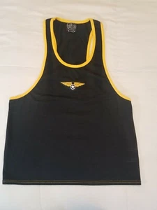 Gregg Homme  A6502 Winged Star Navy Blue & Yellow Muscle Tank Top Size XL - Picture 1 of 7