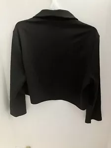 Allegra K Women's Curved Hem Crop Top Open Front Bolero Shrug Black Fits Like XS - Picture 1 of 8