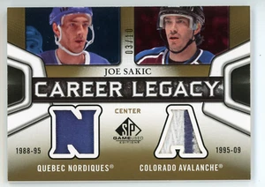 2010-11 SP GAME USED JOE SAKIC CAREER LEGACY DUAL PATCH GOLD SPECTRUM # 3/10 - Bild 1 von 2