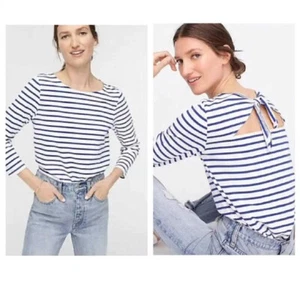 J CREW ~ Navy & White Mariner Cloth Tie Back Top 2X - Picture 1 of 5