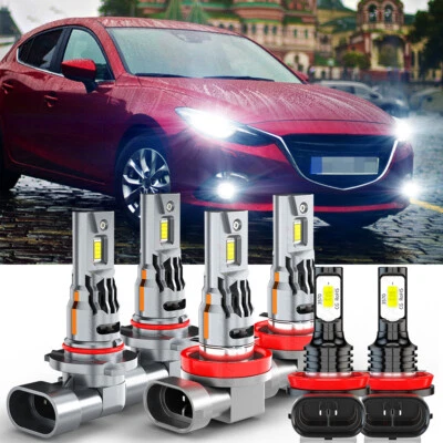 9005 H11 H11 Faro LED + Luz Antiniebla Kit Bombillas Súper Brillantes 6500K Blanco Alto Bajo Foto 1 de 4