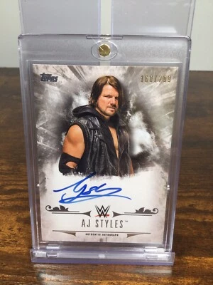 2016 Topps WWE Undisputed Auto #'d 160/299 AJ Styles On Card 1st WWE Auto - Image 1 of 3